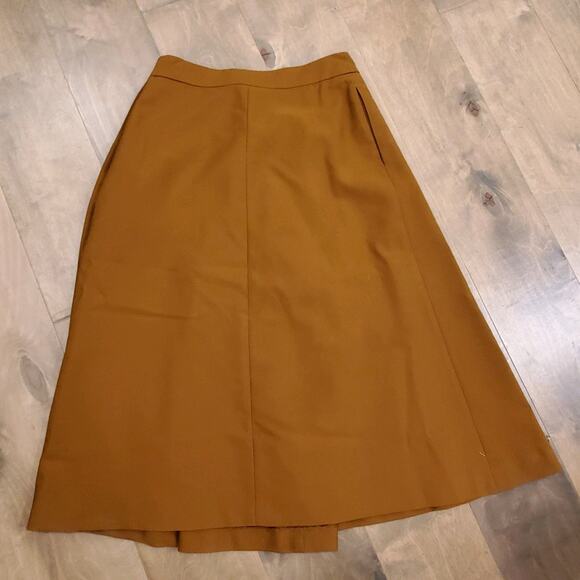 ❤️Vintage Liz Claiborne Skirt 10 Midi Wool A Line Pleats Side Button Pockets - Picture 6 of 9
